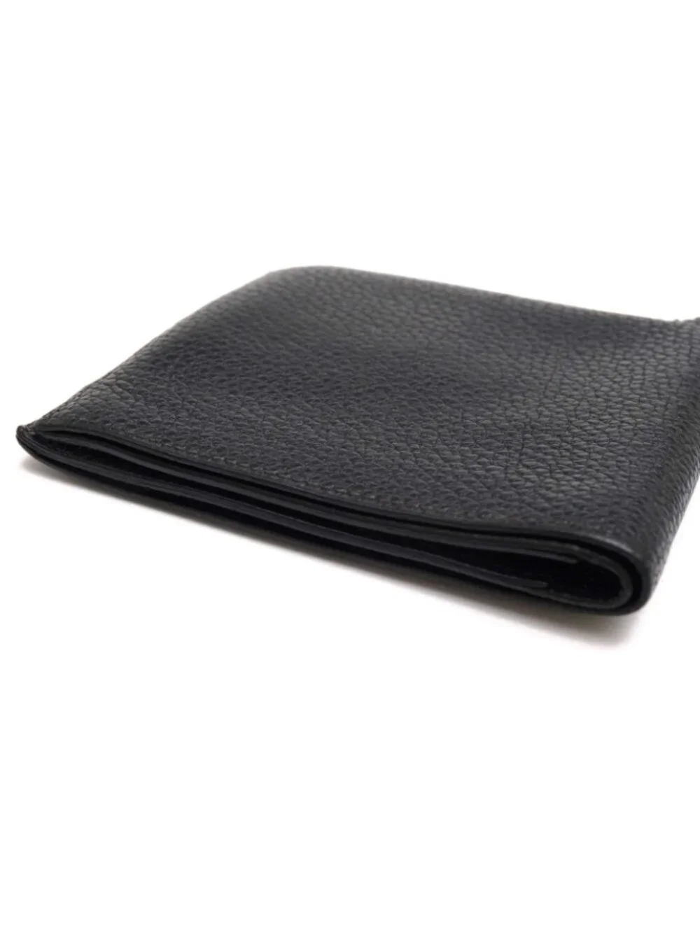 Hermes Wallet Leather Black Copernicus No Coin Purse Billfold Bifold Shrink